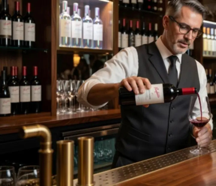 Sommelier presenting a selection of premium wines and stemware at RiversideDealTable